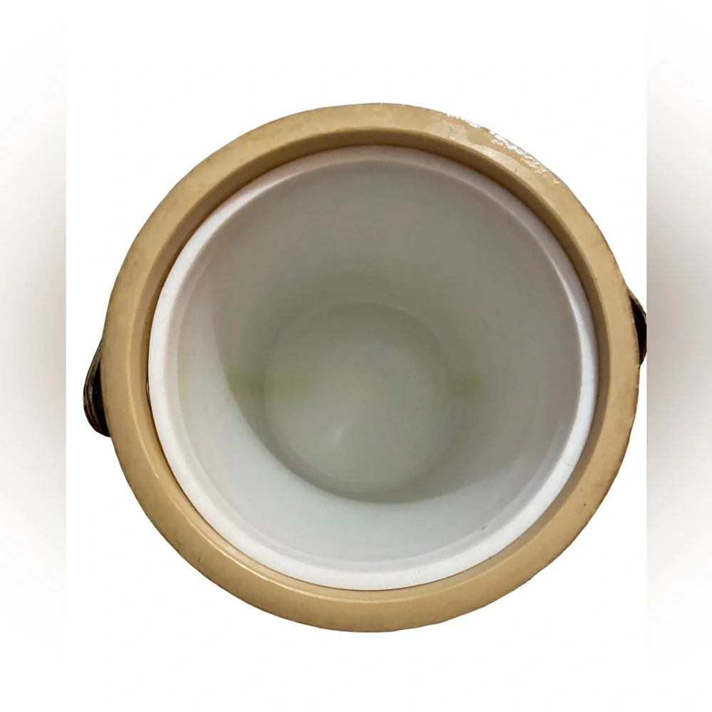 Vintage MCM Plastic Faux Wood‎ Grain Cocktail Ice Bucket
